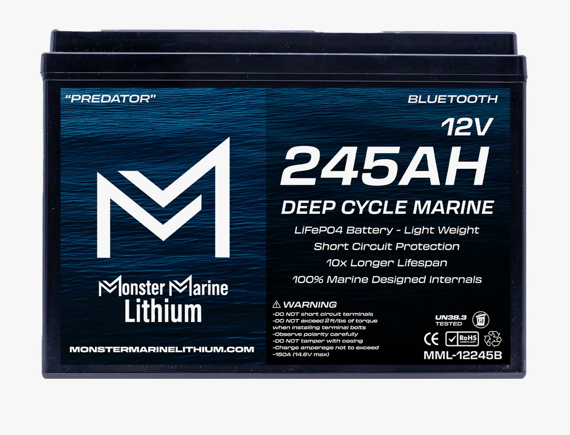 12V 245AH DEEP CYCLE MARINE LITHIUM - "PREDATOR"