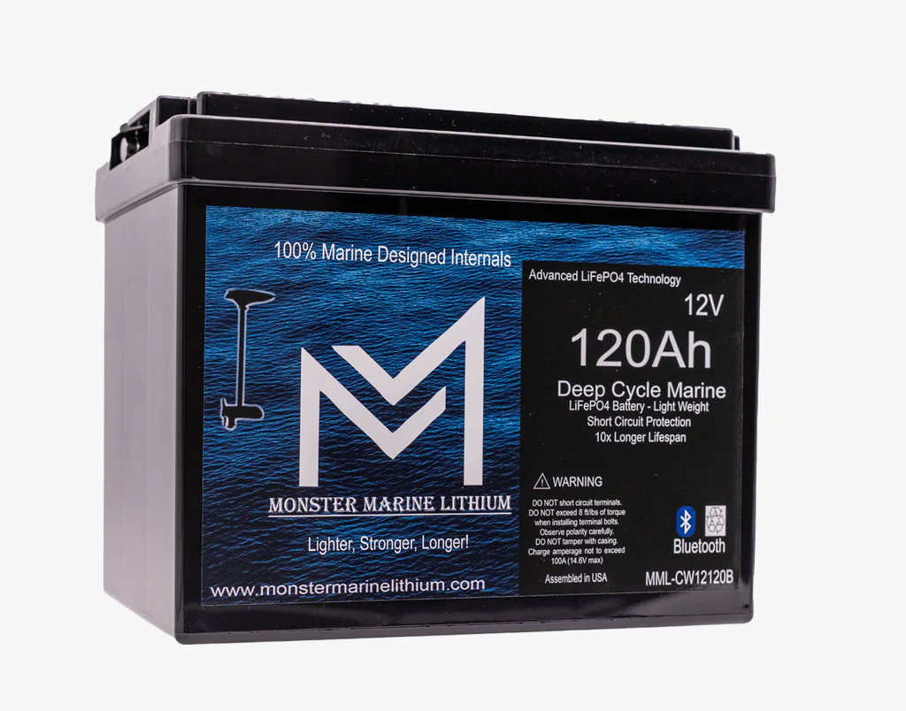 12V 120Ah Slim Bluetooth Lithium Deep Cycle Marine Battery MML-12120SB (w/ bluetooth)