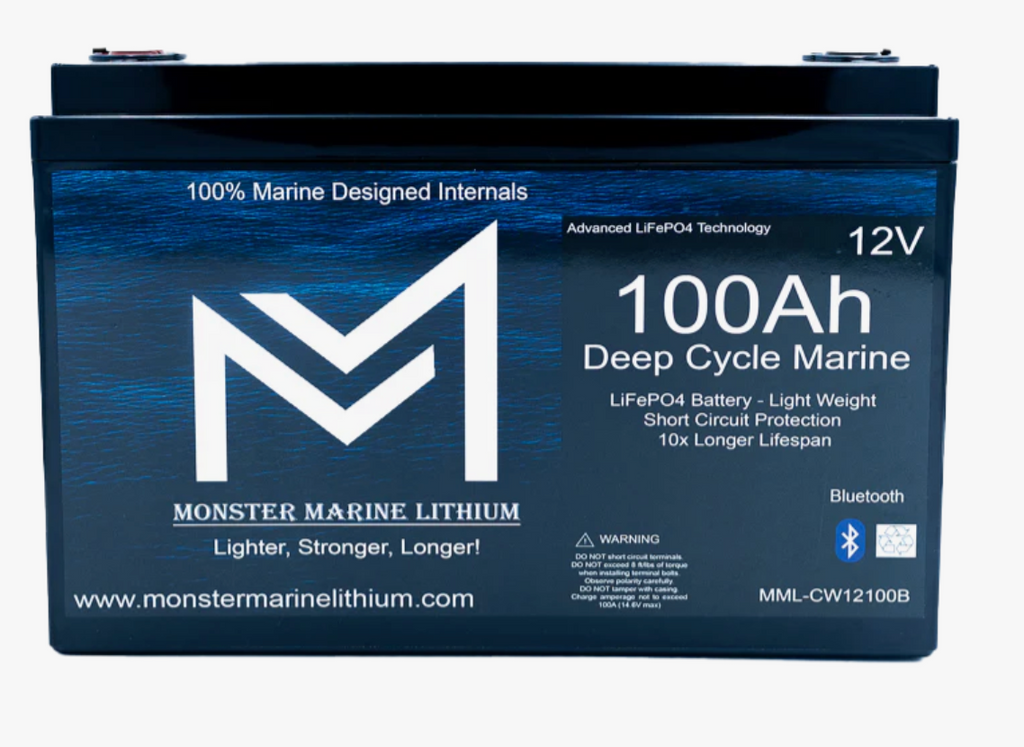 12v 100Ah Bluetooth Deep Cycle Lithium Marine Battery Group 31