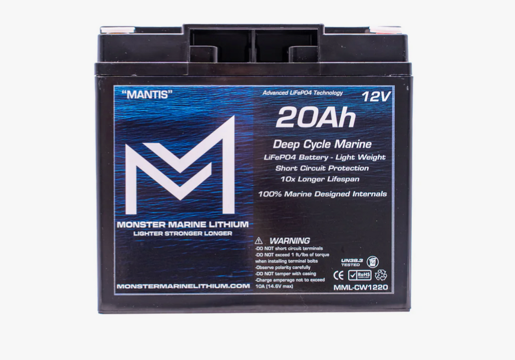 12v 20Ah Deep Cycle Lithium Marine Battery "MANTIS"