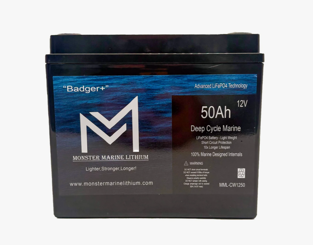 12v 50Ah Deep Cycle Lithium Marine Battery "Hyena" - MML-CW1250