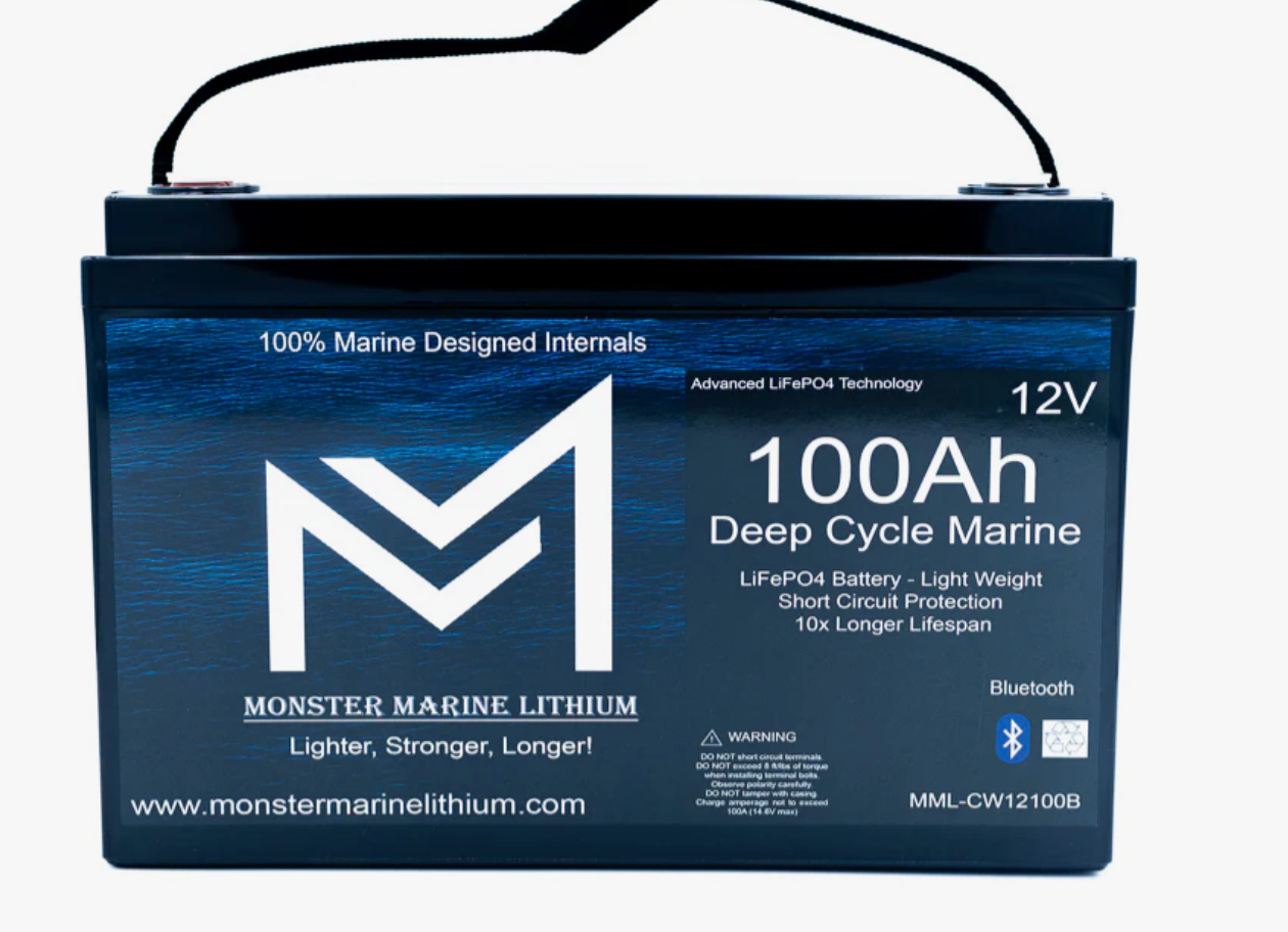 12v 100Ah Bluetooth Deep Cycle Lithium Marine Battery Group 31