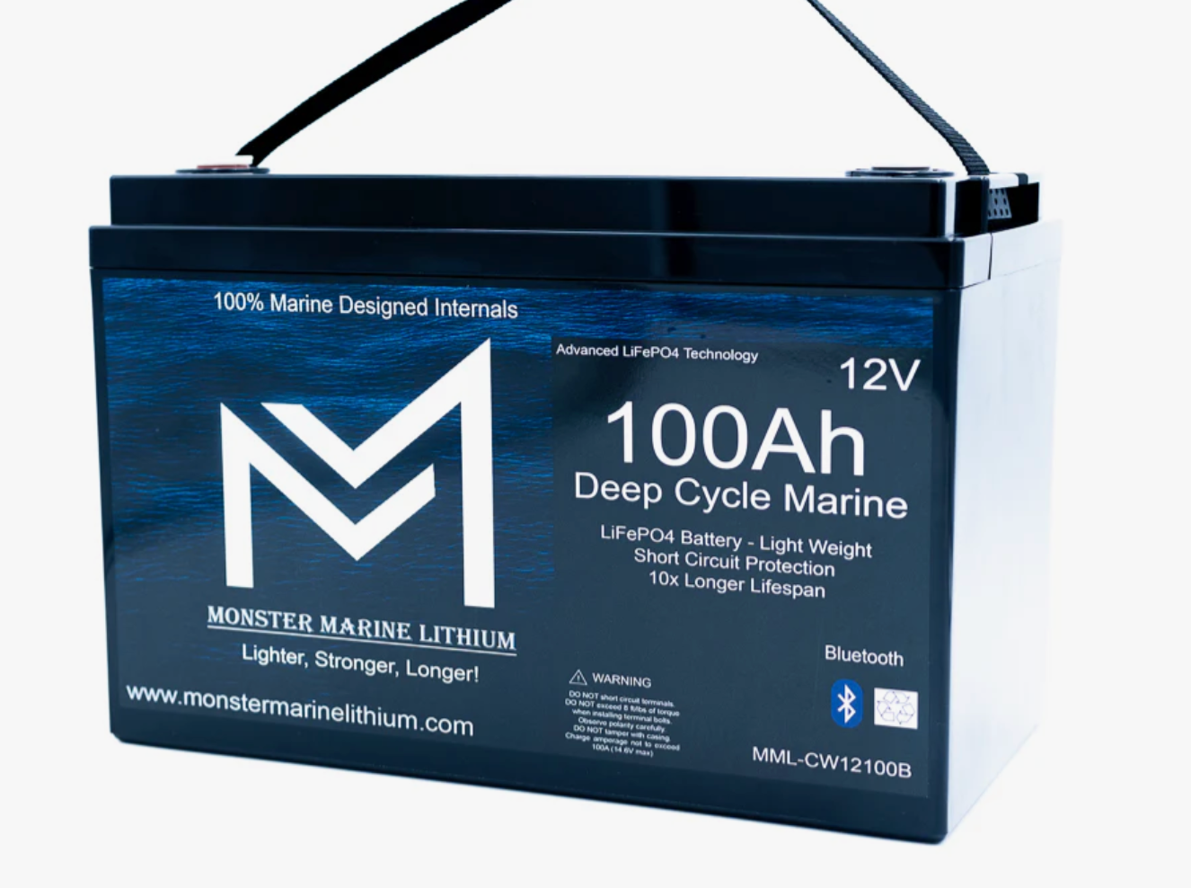 12v 100Ah Bluetooth Deep Cycle Lithium Marine Battery Group 31