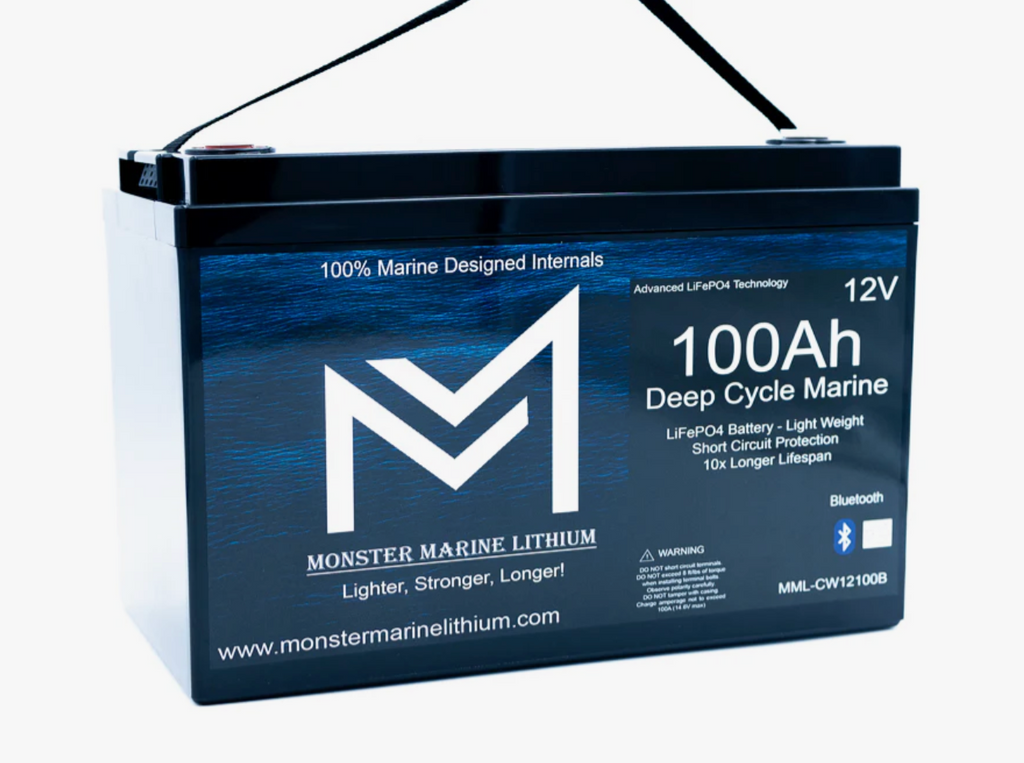 12v 100Ah Bluetooth Deep Cycle Lithium Marine Battery Group 31