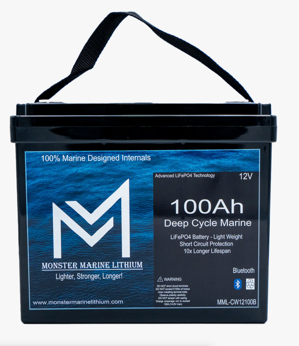 12v 100Ah Slim Series Bluetooth Deep Cycle Lithium Marine Battery Group 24