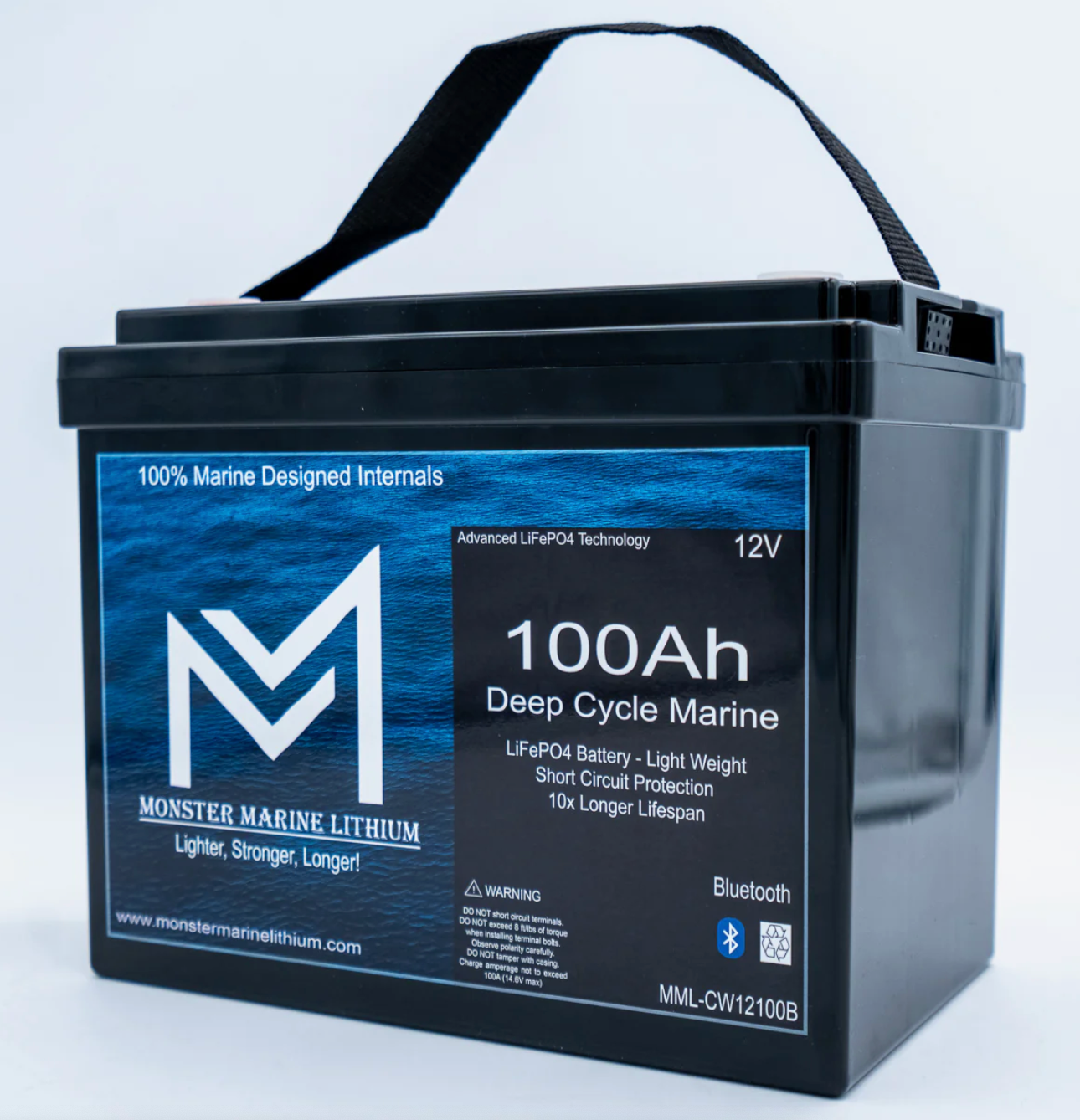 12v 100Ah Slim Series Bluetooth Deep Cycle Lithium Marine Battery Group 24