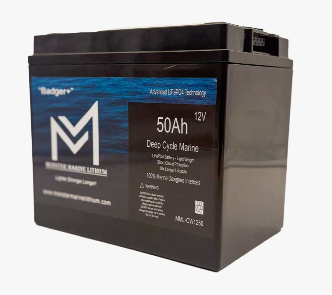 12v 50Ah Deep Cycle Lithium Marine Battery "Hyena" - MML-CW1250