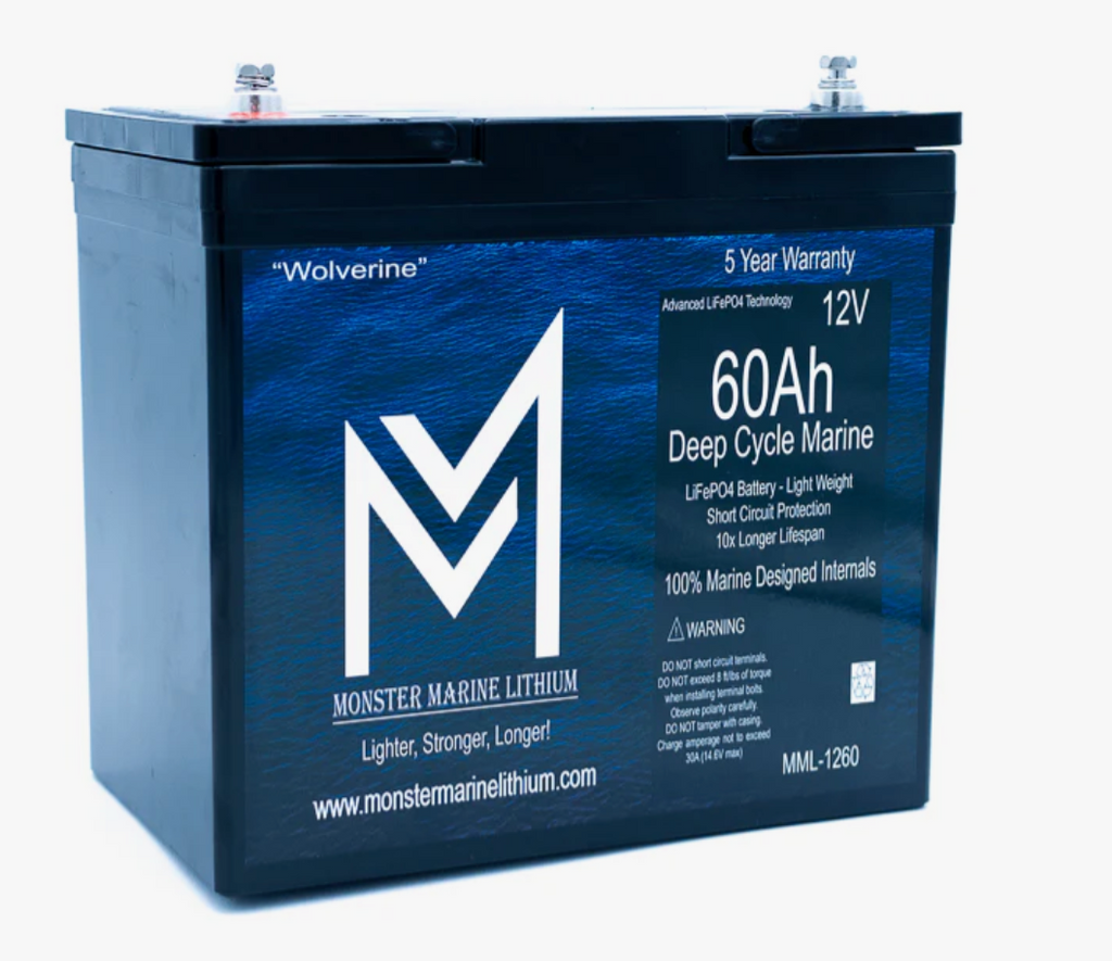 12v 60Ah Deep Cycle Lithium Marine Battery "Wolverine" - MML-1260
