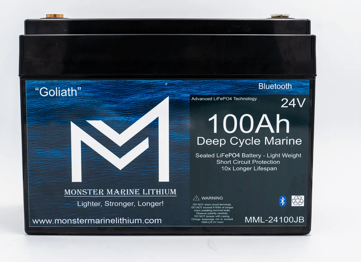 24V 100Ah Lithium Marine Trolling Motor Battery "Goliath" - Bluetooth