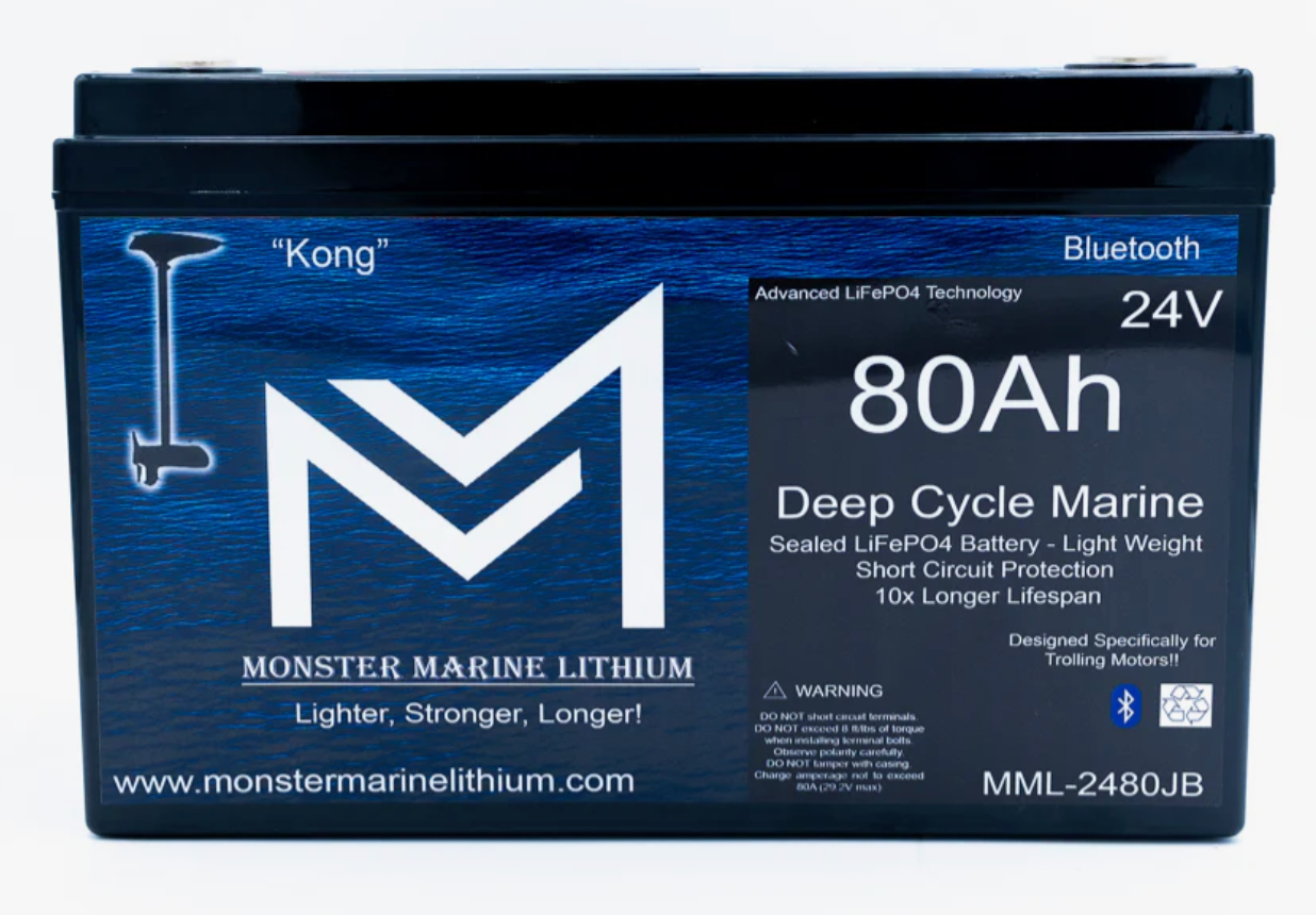 24V 80Ah Lithium Marine Trolling Motor Battery "Kong" - Bluetooth