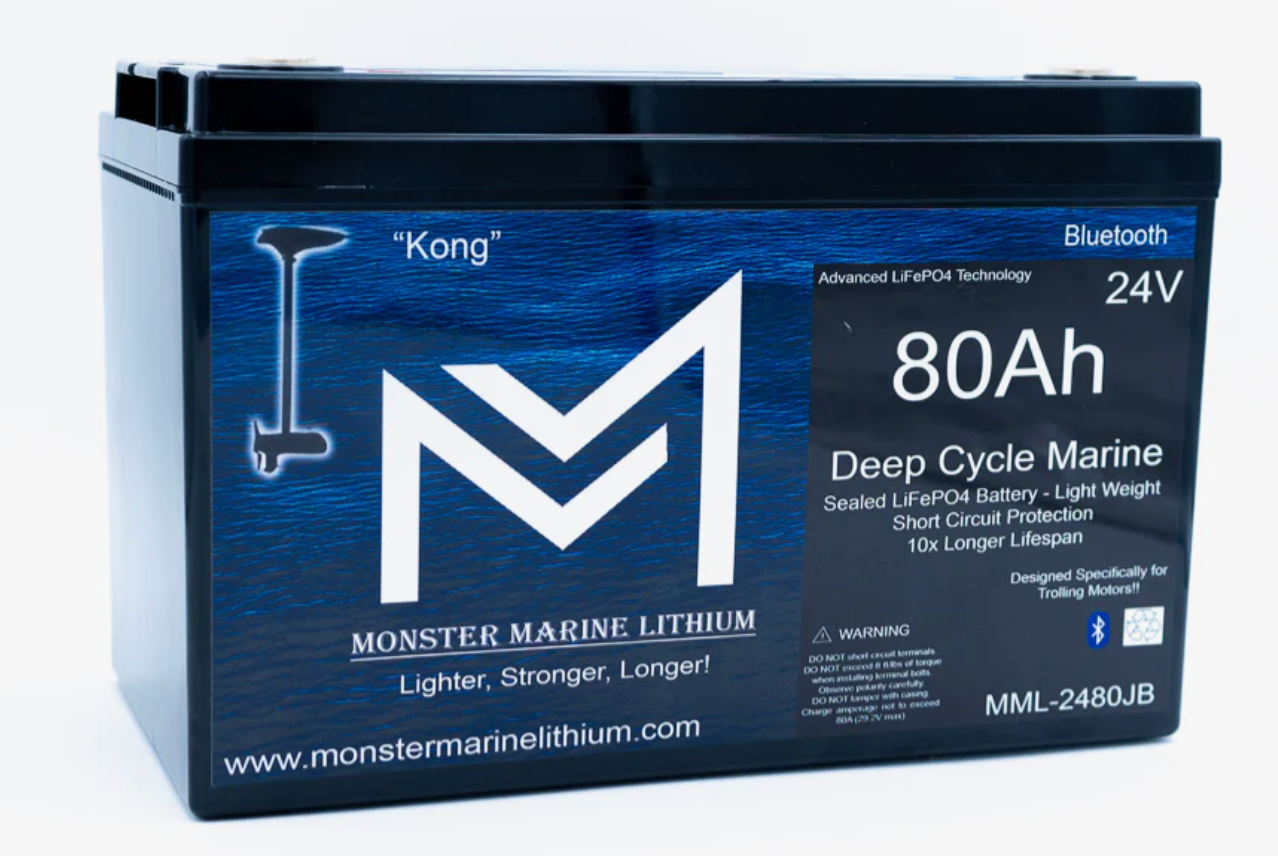 24V 80Ah Lithium Marine Trolling Motor Battery "Kong" - Bluetooth