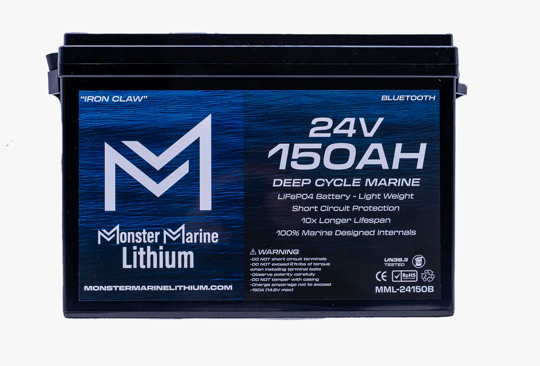 24v 150ah Lithium Marine Trolling Motor Battery "IRON CLAW" - Bluetooth