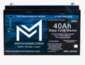 36V 40AH Bluetooth Deep Cycle Lithium Marine Trolling Battery MML-3640B