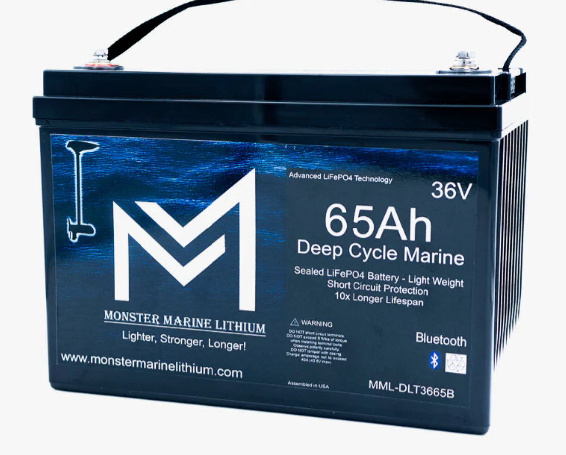36V 65Ah Bluetooth Deep Cycle Lithium Trolling Battery