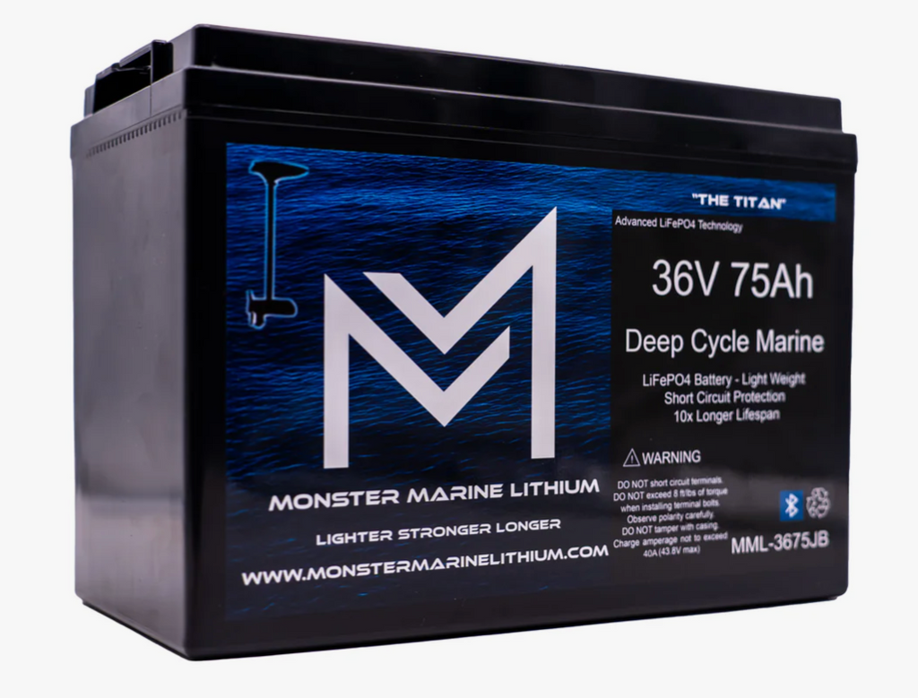 36V 75Ah Bluetooth Lithium Trolling Battery MML-CW3675B "Titan"